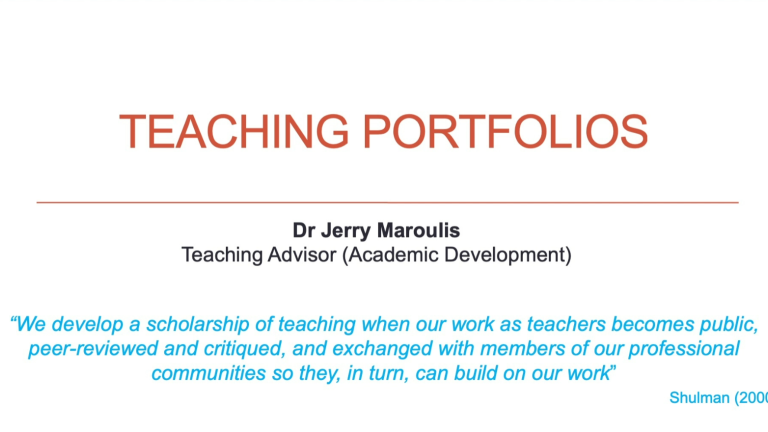 teaching portfolios